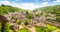 Panoramic landscape of Durbuy, Belgium. Smallest city in the world.