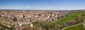 Aerial view of the city of Cremona, Lombardy, Italy. Cathedral and Torrazzo of Cremona Royalty Free Stock Photo