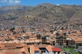 aerial view of the city of cuzco with its square and cathedra Royalty Free Stock Photo