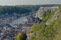 Aerial view on the city of Dinant along river meuse Royalty Free Stock Photo