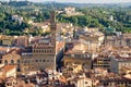 Aerial view of the city of Florence including the Palazzo Vecchio Royalty Free Stock Photo