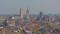 Aerial view on the city of Ghent, Flanders, Belgium