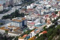 Aerial view on city of Gibraltar, British Overseas Territory.