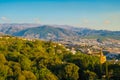 Aerial view of the city of Granada with Sierra Nevada on background Royalty Free Stock Photo