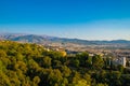 Aerial view of the city of Granada with Sierra Nevada on background Royalty Free Stock Photo