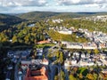 Aerial view of the city of Greiz in Thuringia Germany