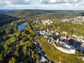 Aerial view of the city of Greiz in Thuringia Germany