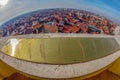 Aerial view from the city hall tower over Oradea town center Royalty Free Stock Photo