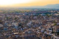 Aerial view of the city with historic center of Granada Royalty Free Stock Photo