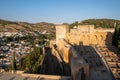 Aerial view of the city with historic center of Granada with some part of Alcazaba castle Royalty Free Stock Photo