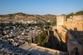 Aerial view of the city with historic center of Granada with some part of Alcazaba castle Royalty Free Stock Photo