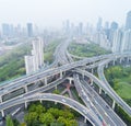 Aerial view of city interchange in shanghai Royalty Free Stock Photo