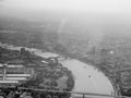 Aerial view of Koeln, black and white Royalty Free Stock Photo