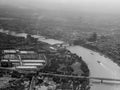 Aerial view of Koeln, black and white Royalty Free Stock Photo