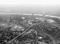 Aerial view of Koeln, black and white Royalty Free Stock Photo