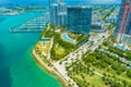 Aerial view city Miami Beach, South Beach, Florida, USA. Royalty Free Stock Photo