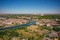 Aerial view on the city of Montereau Fault Yonne Royalty Free Stock Photo