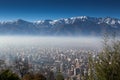 Aerial view of a city with mountain in the background, Andes, Sa Royalty Free Stock Photo