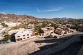 Aerial view of the city with the mountains in the background from the Bahla Fort, Oman Royalty Free Stock Photo