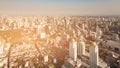 Aerial view city office building downtown Royalty Free Stock Photo