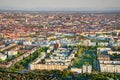 Munich housing estates, old town and Bavarian Alps aerial view Royalty Free Stock Photo