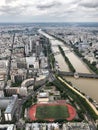 Aerial view of the city of paris and seine river Royalty Free Stock Photo