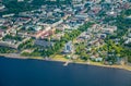 Aerial view of city Petrozavodsk, Karelia, Russia.