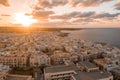 Aerial view of the city of Polignano a mare in Italy during sunrise Royalty Free Stock Photo