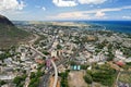 Aerial view of the city of Port-Louis, Mauritius, Africa