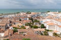 Aerial view of city port quay at Saint-Martin-de-Re in ile de Re France Royalty Free Stock Photo