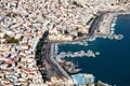 An aerial view of the city of Pothia. Greece Royalty Free Stock Photo