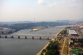 Aerial view of the city, Pyongyang, North-Korea Royalty Free Stock Photo