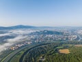 Aerial view of the city of Trencin in Slovakia Royalty Free Stock Photo