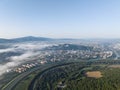 Aerial view of the city of Trencin in Slovakia Royalty Free Stock Photo