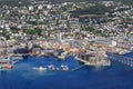 Aerial view of the city Tromsoe, Norway Royalty Free Stock Photo