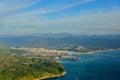 Aerial view of the city of Tuapse and the Black Sea