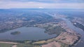 Aerial view at a border of Oregon and Washington states Royalty Free Stock Photo