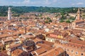 Aerial view of city Verona with red roofs, Italy Royalty Free Stock Photo