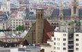 Aerial view of the city of vienna with Rathaus palace