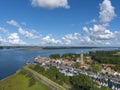 Aerial view with view over Veere. Zeeland province in the Netherlands Royalty Free Stock Photo
