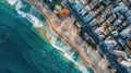 Aerial view of city waterfront, showcasing urban design and natural landscape AIG50 Royalty Free Stock Photo