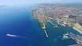 Aerial view of the city of Zadar.