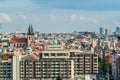 Aerial view of citycape of old town of Prague, with a lot of red rooftops and  The Church of Mother of God before TÃÂ½n, and the Royalty Free Stock Photo