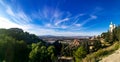 Aerial view of cityscape watched from a viewpoint on the mountain