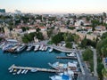 Aerial view of cityscape Antalya surrounded by buildings and water Royalty Free Stock Photo