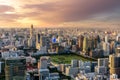 Aerial view of cityscape of Bangkok city