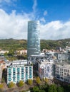 Aerial view of cityscape Bilbao surrounded by buildings Royalty Free Stock Photo