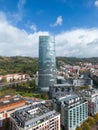 Aerial view of cityscape Bilbao surrounded by buildings Royalty Free Stock Photo