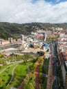 Aerial view of cityscape Bilbao surrounded by buildings Royalty Free Stock Photo