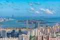 Aerial view of Cityscape with blue sky and buildings in Haicang New District, Xiamen City, Fujian Province